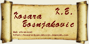 Kosara Bošnjaković vizit kartica